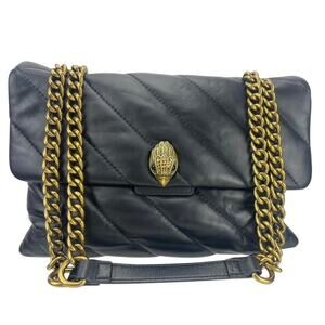 KURT GEIGER Kensington Quilted Leather Shoulder‎ Handbag Goth Punk ($275)